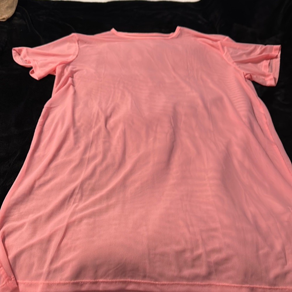 Pink sheer long top/dress